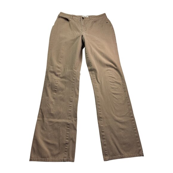 Coldwater Creek Womens Classic Fit Brown Khaki Jeans Size 8 Straight Leg - Picture 1 of 3